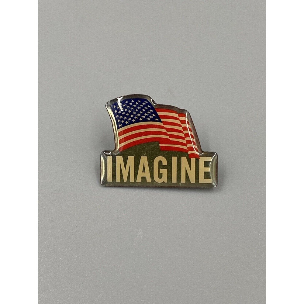 American Flag Imagine Lapel Pin Hat Vest Pin